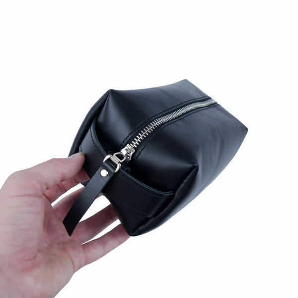 Babylon Atlas S Toiletry Bag, Black, Smooth Leather
