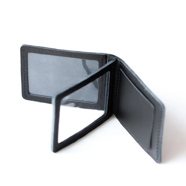 Cover for National Police ID with badge slot (black, clean embossing)