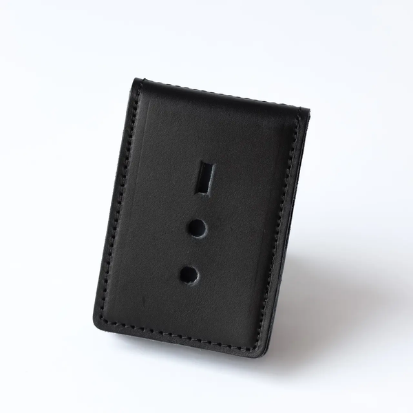 Cover for National Police ID with badge slot (black, clean embossing)