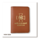Military ID cover with the National Guard emblem (terracotta, gold embossing)
