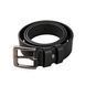 Black Leather Belt with a Dark Nickel Buckle