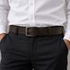 Dark Brown Leather Belt with a Dark Nickel Buckle