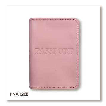 Passport cover with the inscription PASSPORT (pink, blind embossing)