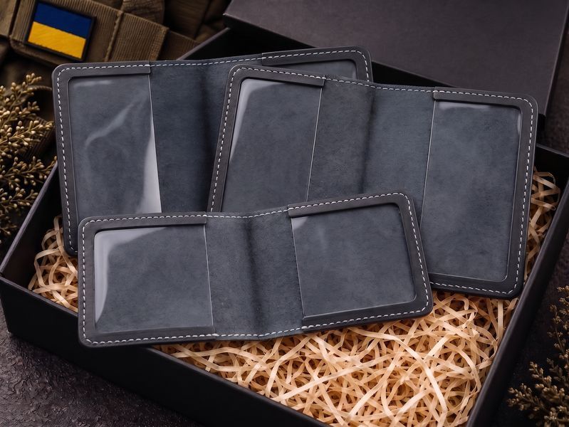 Cover set: Military ID, UBD certificate and Passport (black, silver embossing, white thread)