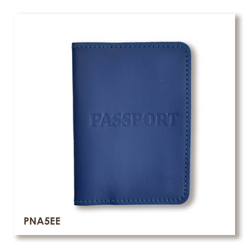Passport cover with the inscription PASSPORT (blue, blind embossing)